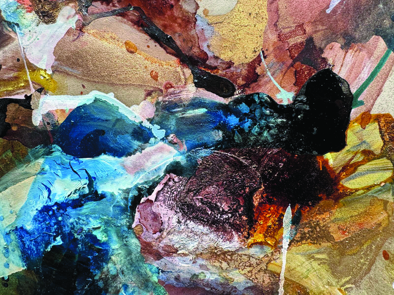 Detail schilderij botanic op keer