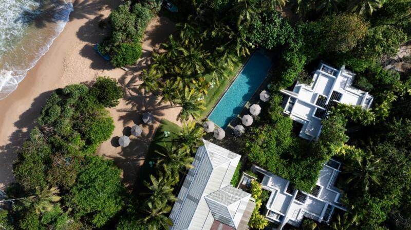 Aerial view of Aavya Cove Villas – Balapitiya near Galle Aerial view of Aavya Cove Villas – Balapitiya near Galle